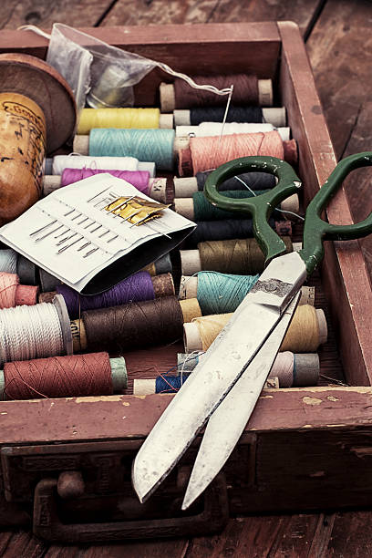 istock threads of different types,colors and lengths 513384955
