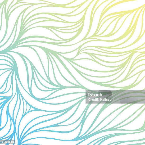Vector Color Handdrawing Wave Sea Background Stock Illustration - Download Image Now - Pattern, Leaf, Backgrounds