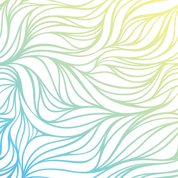 Vector illustration of Vector color hand-drawing wave sea background.