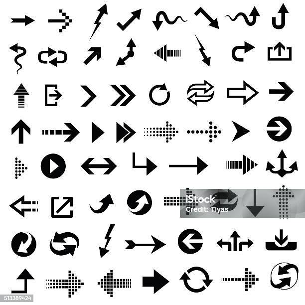 Arrow Icon Set Illustration Stock Illustration - Download Image Now - Expertise, Arrow Symbol, Campaign Button