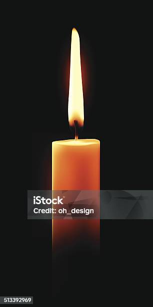 Candle Stock Illustration - Download Image Now - Arts Culture and Entertainment, Burning, Candle