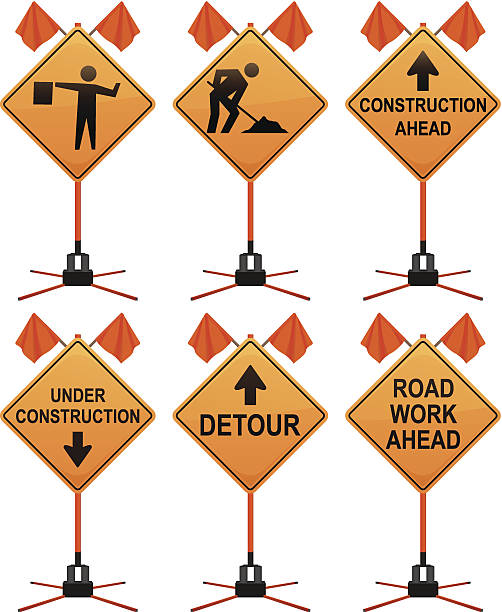 Construction Signs http://www.zmina.com/Sign.jpg hardhat roadblock boundary barricade stock illustrations