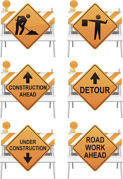 Construction Signs http://www.zmina.com/Sign.jpg hardhat roadblock boundary barricade stock illustrations