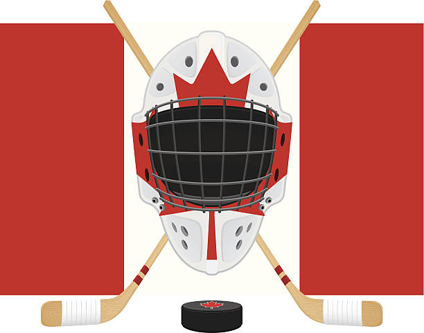 канадская хоккейная экипировка - ice hockey hockey stick field hockey roller hockey stock illustrations