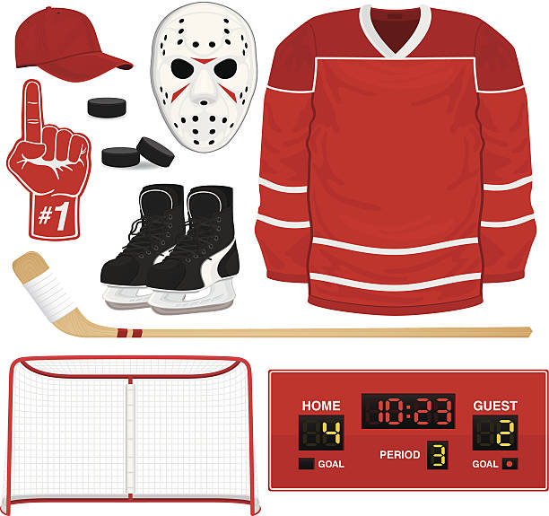 hokej sprzęt - sports uniform closet sports clothing variation stock illustrations