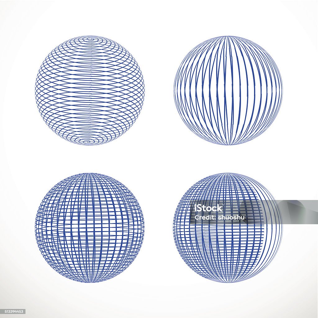 set of abstract blue 3D ball pattern for design Abstract stock vector