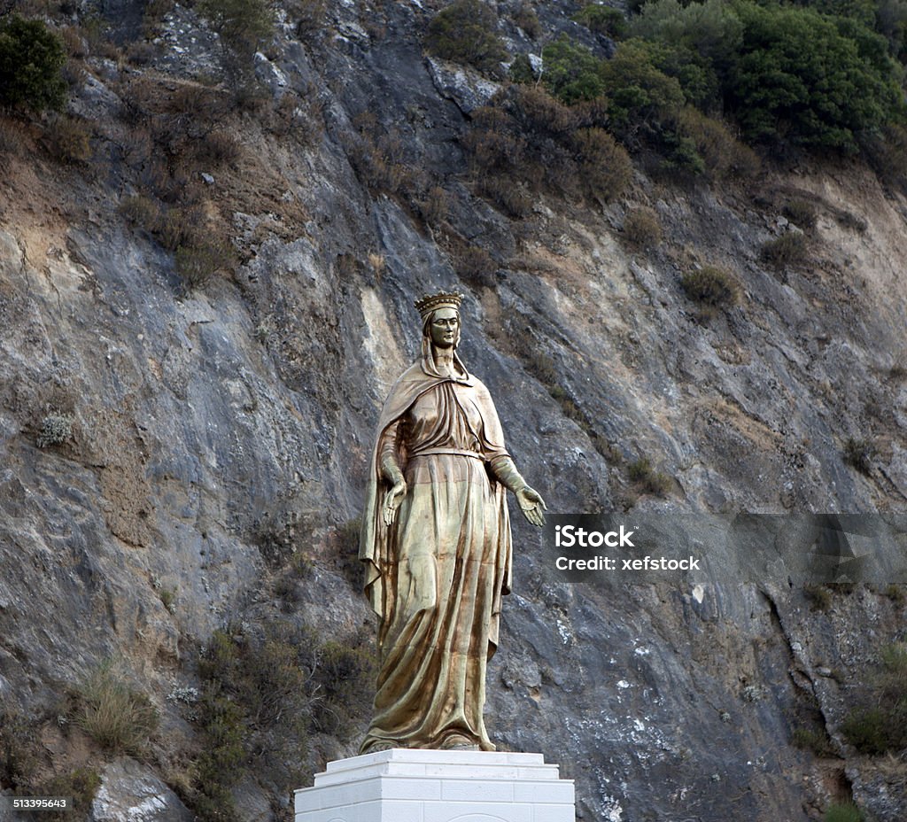 Statue of Virgin Mary Bronze sculpture of the Virgin Mary in Selcuk, Ephesus, near Izmir, Turkey Kusadasi Stock Photo
