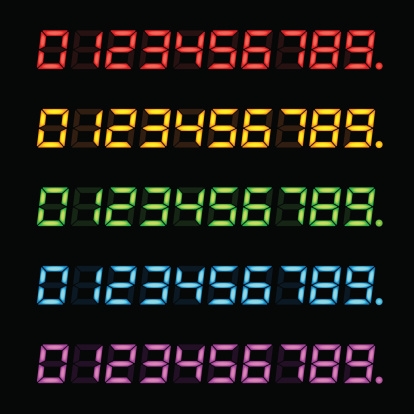 13 Led Number Color Led Number Set Stock Illustration - Download Image Now - Alarm ...