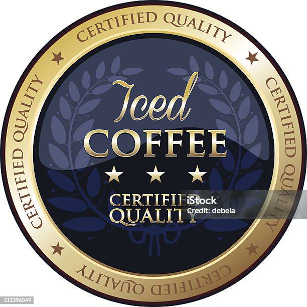 Iced Coffee Gold Emblem Stock Illustration - Download Image Now - Award, Cafe, Certificate