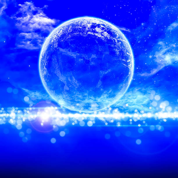 istock Peaceful background, night sky with full moon, stars, beautiful 513396893