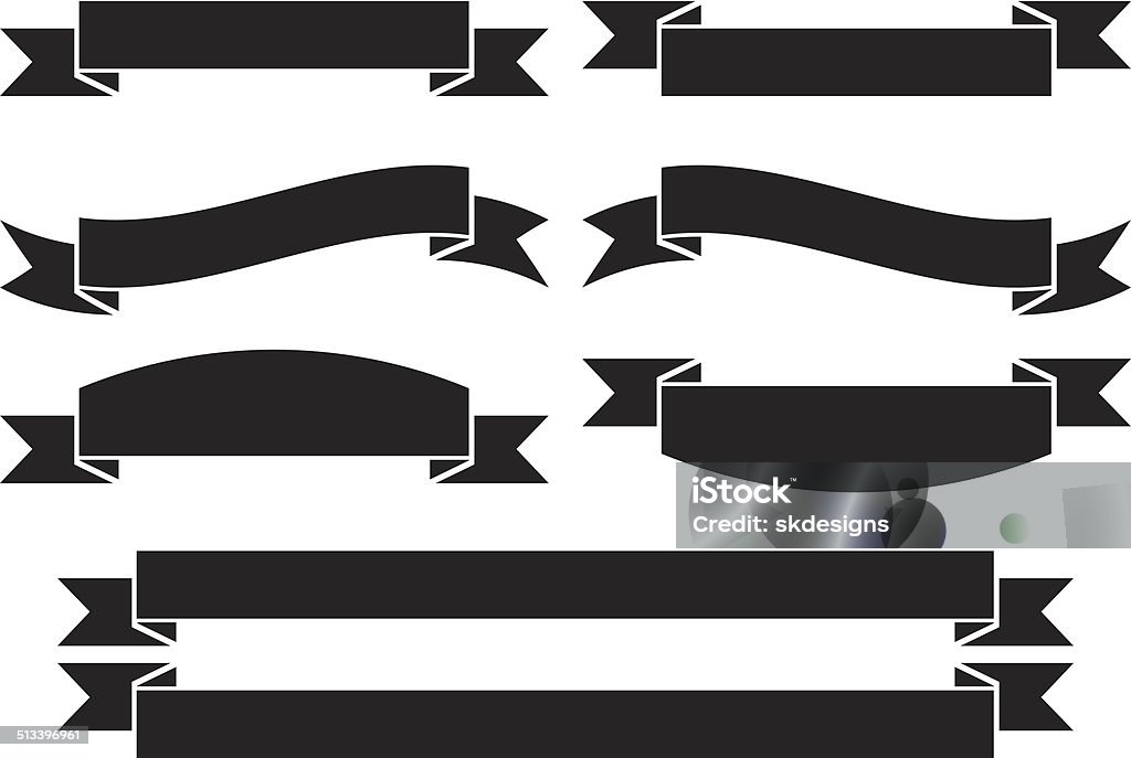 Las cintas Juego básico en negro, diseño plano - arte vectorial de Color negro libre de derechos