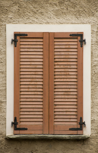 Window Wood Shutters of Home wood closed