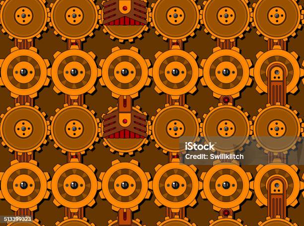 Seamless Cogwheel Pattern Stock Illustration - Download Image Now - Backgrounds, Circle, Clock