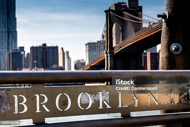 Brooklyn Bridge Sign Stock Photo - Download Image Now - Brooklyn - New York, Sign, Dumbo - New York