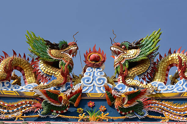 istock The Double Chinese dragon on the temple roof. 513415479