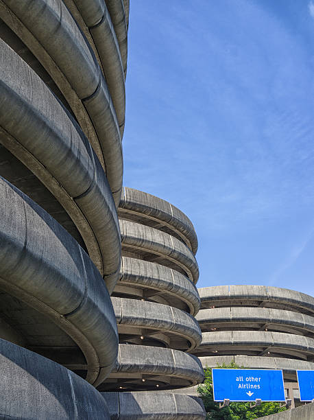 Airport parking buildings, Seattle stock photo