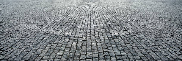 stone pavement in perspective stone pavement in perspective cobblestone stock pictures, royalty-free photos & images