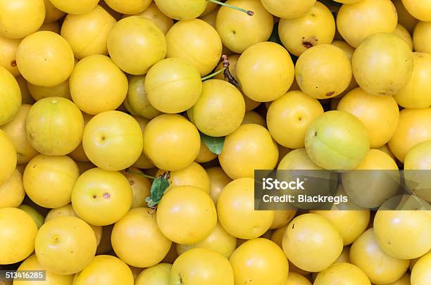 Yellow Mirabelle Plums Background Texture Stock Photo - Download Image Now - Agriculture, Backgrounds, Compote