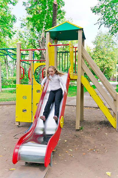 istock Active girl on nursery platform in summer 513416322
