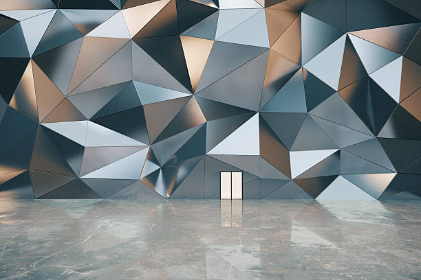 istock Abstract exterior with 3D graphite wall, concrete wall and white 513417364
