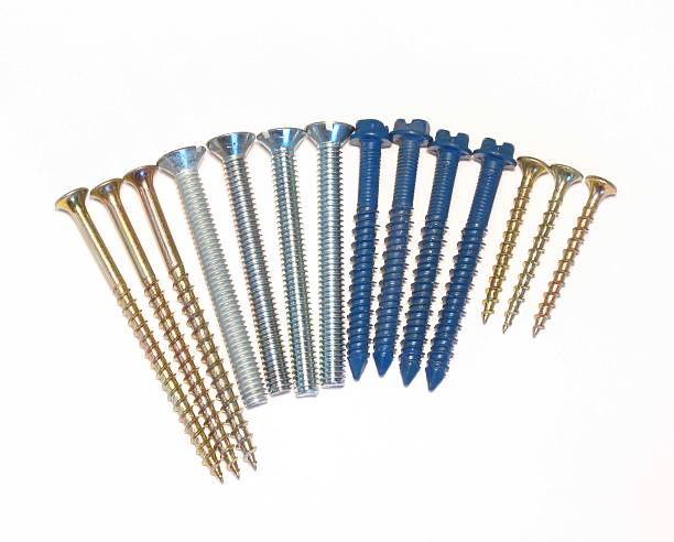 istock Various screw sizes and color  photo on white. 513418915