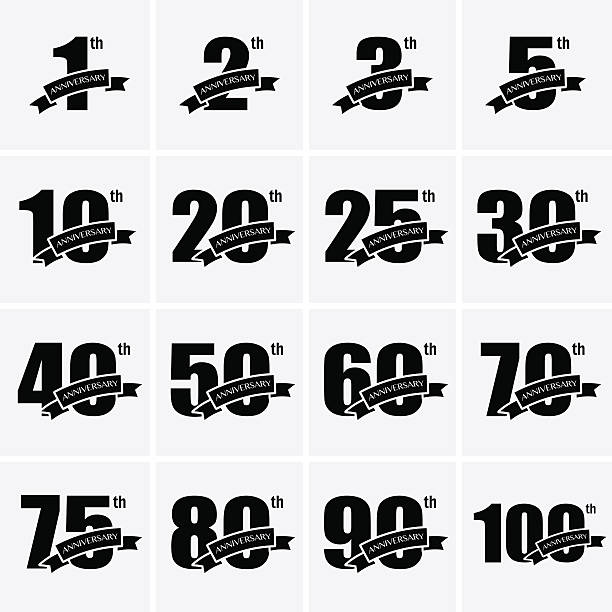 Anniversary Icons Anniversary Icons. Vector logo for design 30 34 years stock illustrations
