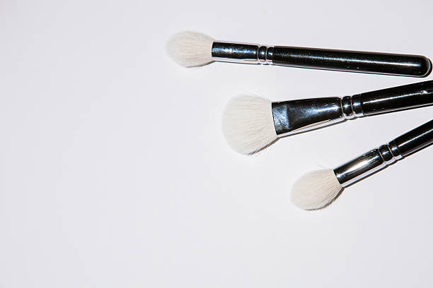 Three cosmetic brushes Three cosmetic brushes on white background seta stock pictures, royalty-free photos & images