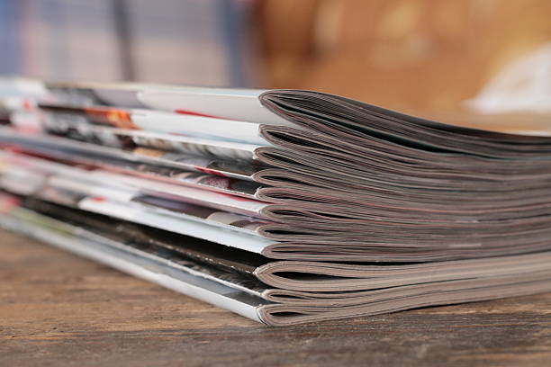 istock Magazines on the wooden table 513421466