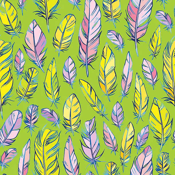 Vector illustration of Vector pattern with feathers