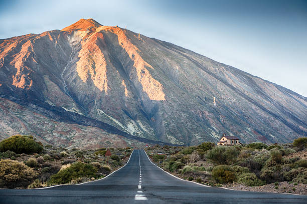 solitaire route de el volcan teide - el teide national park photos et images de collection