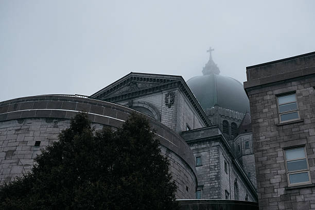 Saint-Joseph's Oratory dome in a foggy winter day