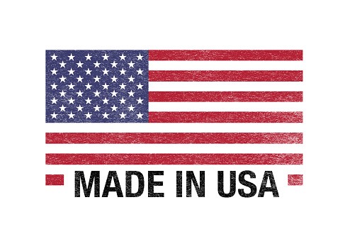 Made in USA Flag Barcode on  white background.