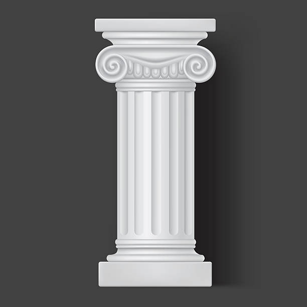 римские колонны значок векторный белый - stability architecture roman decoration stock illustrations