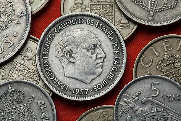 Photo of Coins of Spain. Spanish dictator Francisco Franco