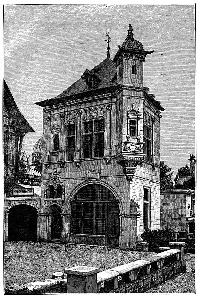 istock Antique illustration of French Renaissance house 513429264