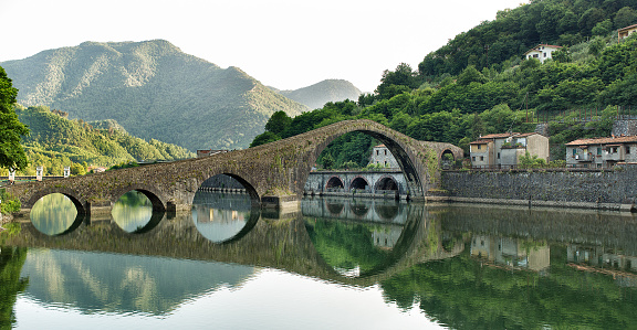 Devils Bridge-Ponte della Maddalena is a bridge crossing the Serchio river near the town of Borgo a Mozzano in the Italian province of Lucca