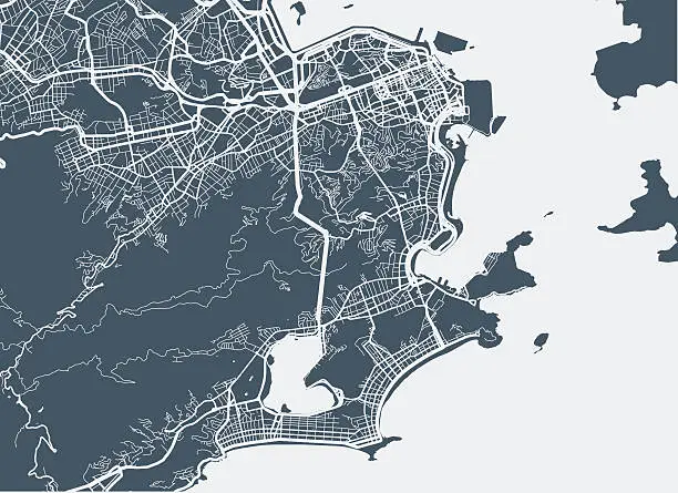 Vector illustration of Rio De Janeiro city map