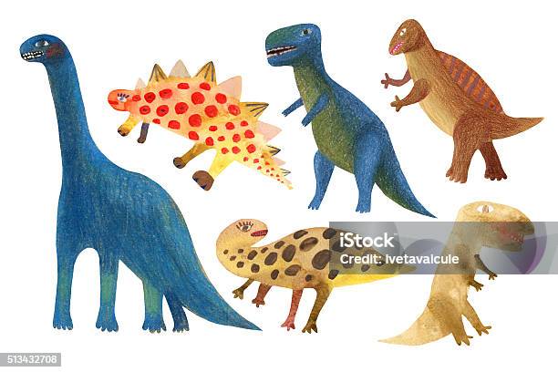 Dinosaurs Stock Illustration - Download Image Now - Dinosaur, Drawing - Art Product, Illustration