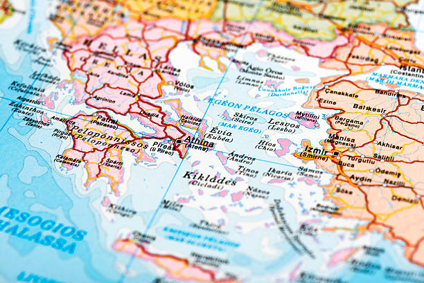 istock Map of Greece with Turkey 513433406