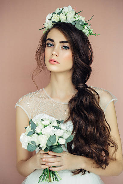 istock Studio shot of young beautiful bride 513434856