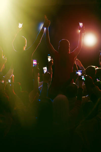 istock Audience with camera phones at concert 513438375