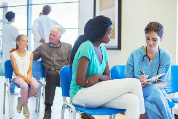 istock Nurse and patient talking in hospital 513439349