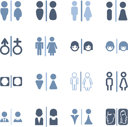 Illustration of gender icons on the white.