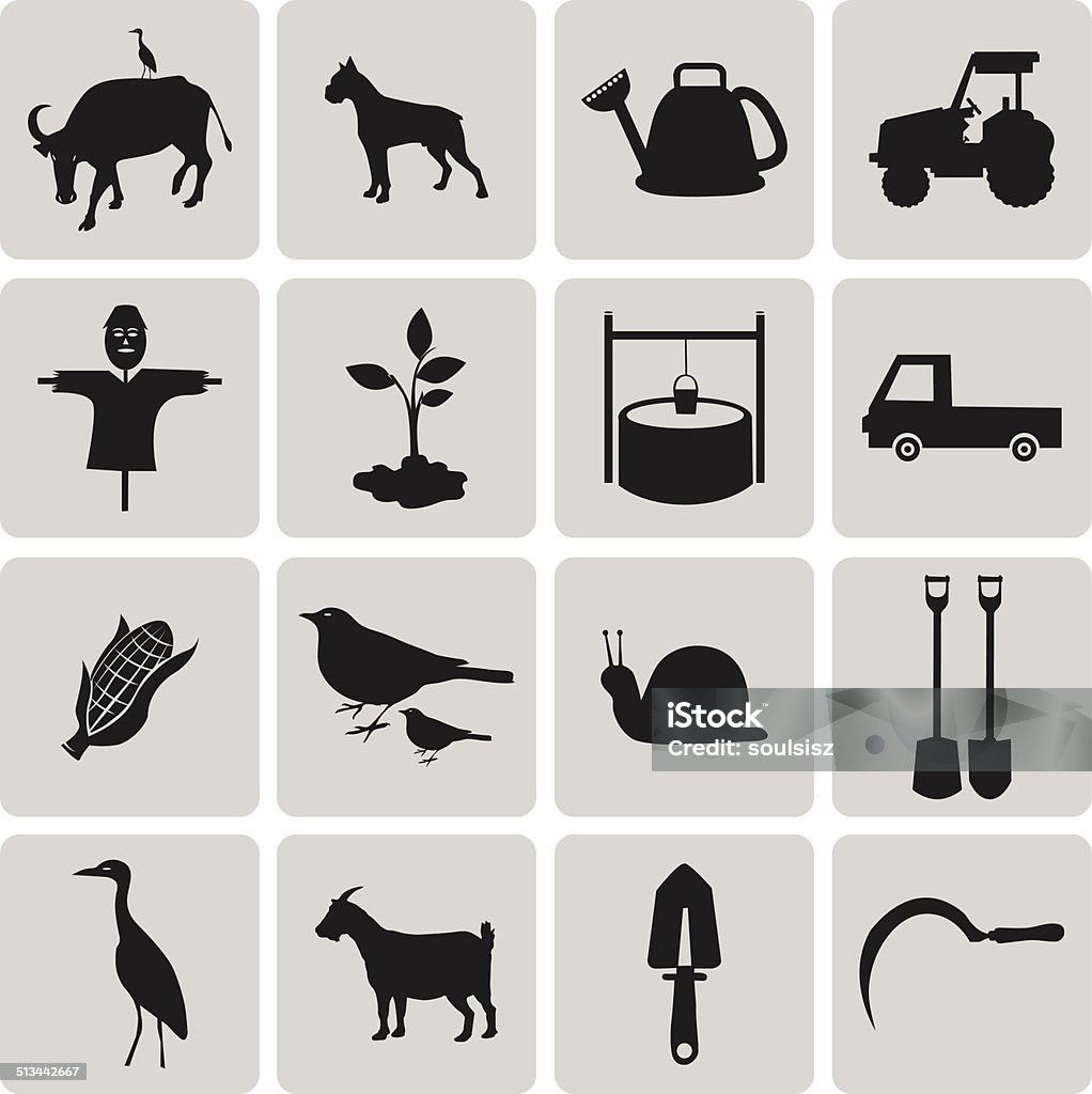 Agriculture and Farming black icons set2. Vector Illustration ep Agriculture and Farming black icons set2. Vector Illustration eps10 Agriculture stock vector