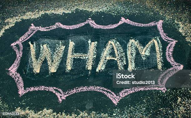 The Word Wham Stock Photo - Download Image Now - Abstract, Bubble, Chalk - Art Equipment