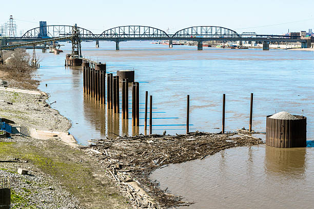 Coastline of the Mississippi River in front of St. Louis