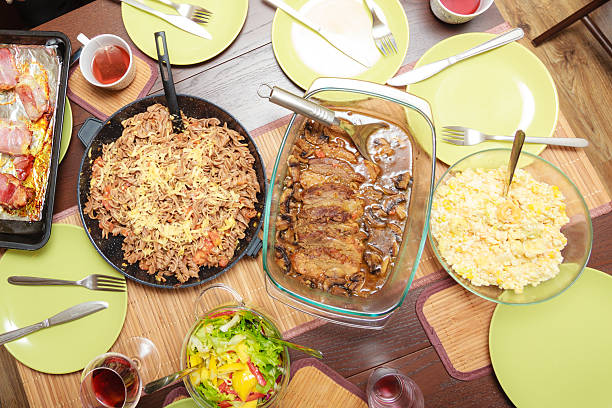 istock Food. Ready dinner on the table. Meal time. 513446207
