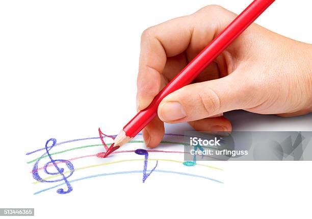 Red Pencil In Women Hand Stock Photo - Download Image Now - Adult, Adults Only, Artist