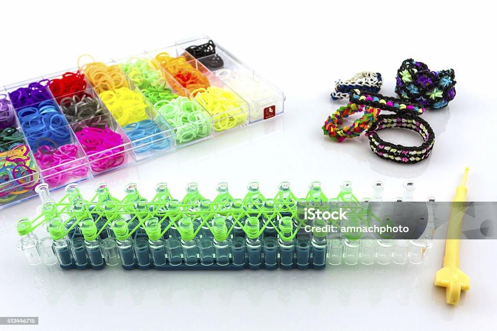 Colorful Rainbow Loom Bracelet Rubber Bands Fashion Close Up Wit Stock  Photo - Download Image Now - iStock