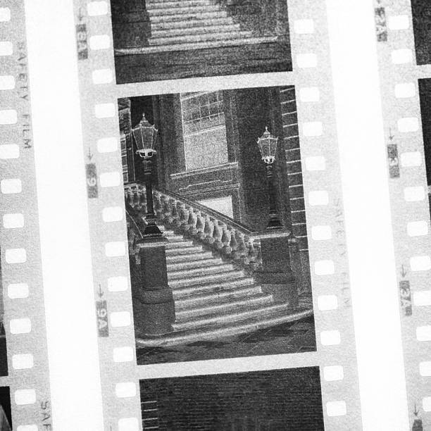istock Black and white film strips in translucent sleeves 513447087